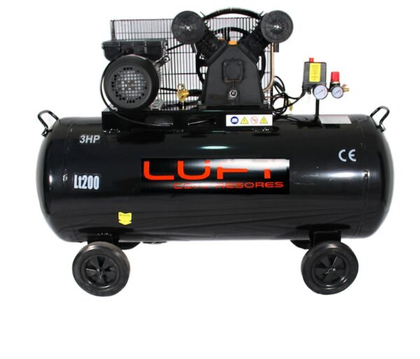 Compresor 3 Hp 200 Litros Transmisión por correa Cabezal en V
