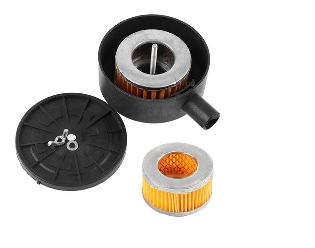 Filtro de aire de 1/2" para compresión de aire estándar con fondo blanco
